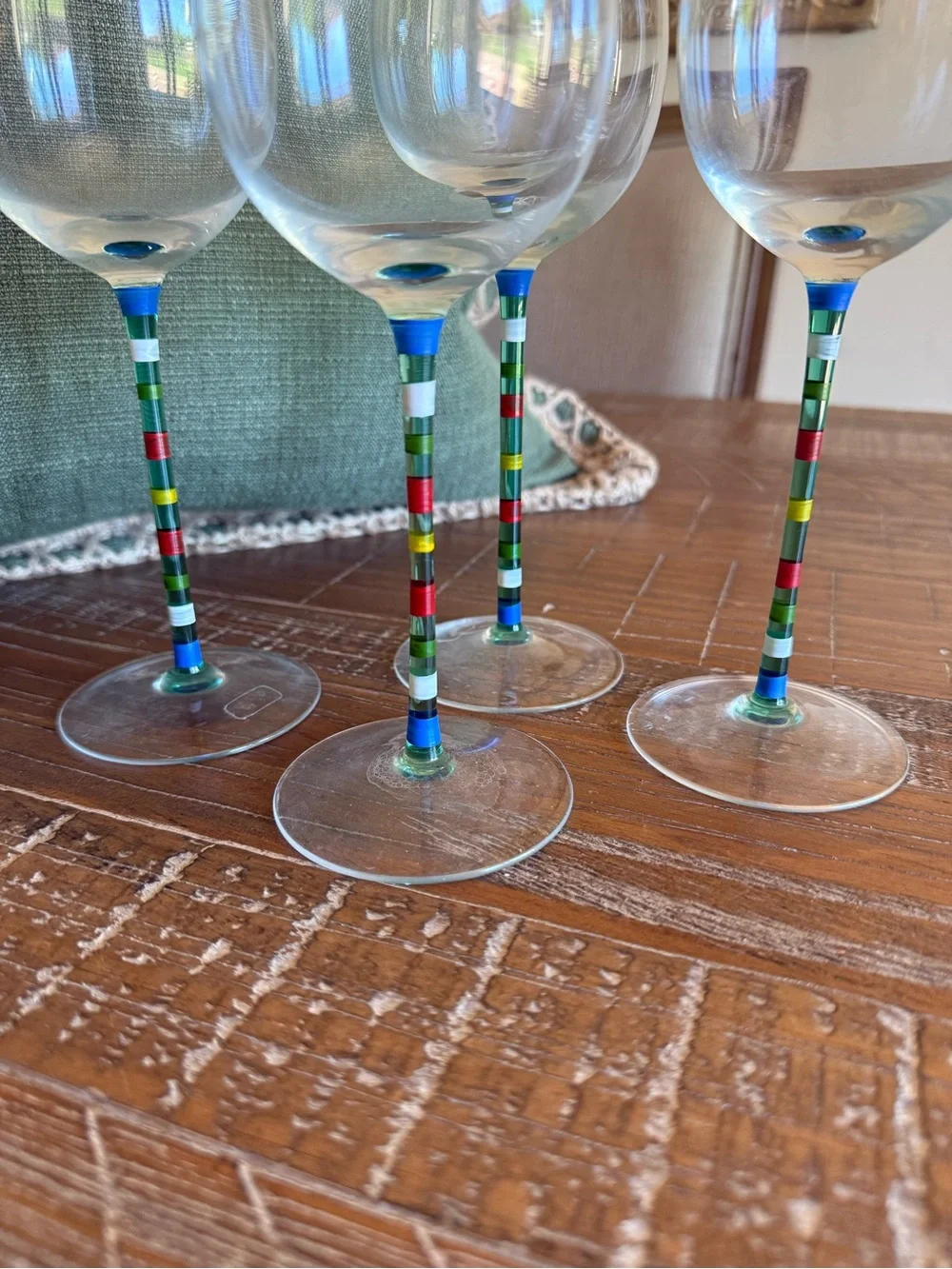 Retired  Crate & Barrel Caprice Wine Glasses - Set of 4 - Multicolor